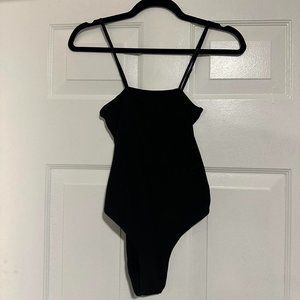 ZAFUL Womens Cotton Black Bodysuit Sleeveless Spaghetti Strap Size Small